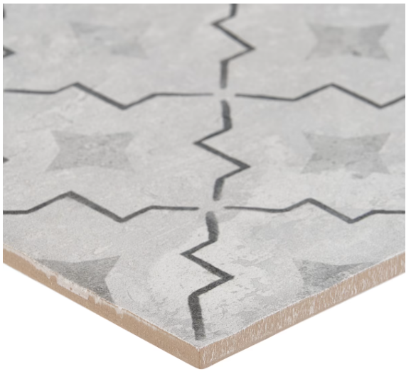 Alesso Deco Como Gray 20x20cm Matte Porcelain Tile