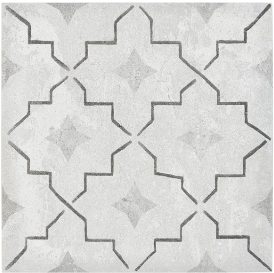 Alesso Deco Como Gray 20x20cm Matte Porcelain Tile